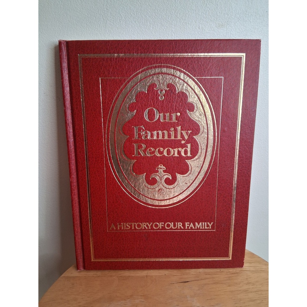 Vintage Our Family Record A History of Our Family Red Gold Hardcover Book